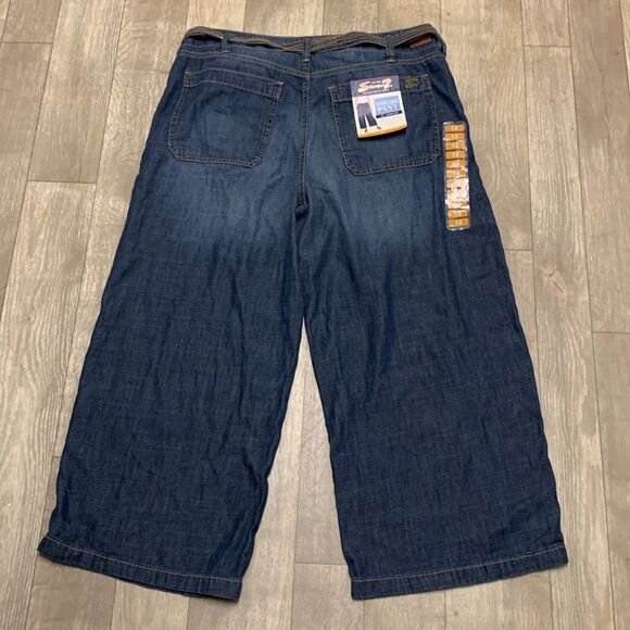 Womens NWT Seven7 Wide Leg High Rise Belted Patch Pockets Jeans - Picture 1 of 8